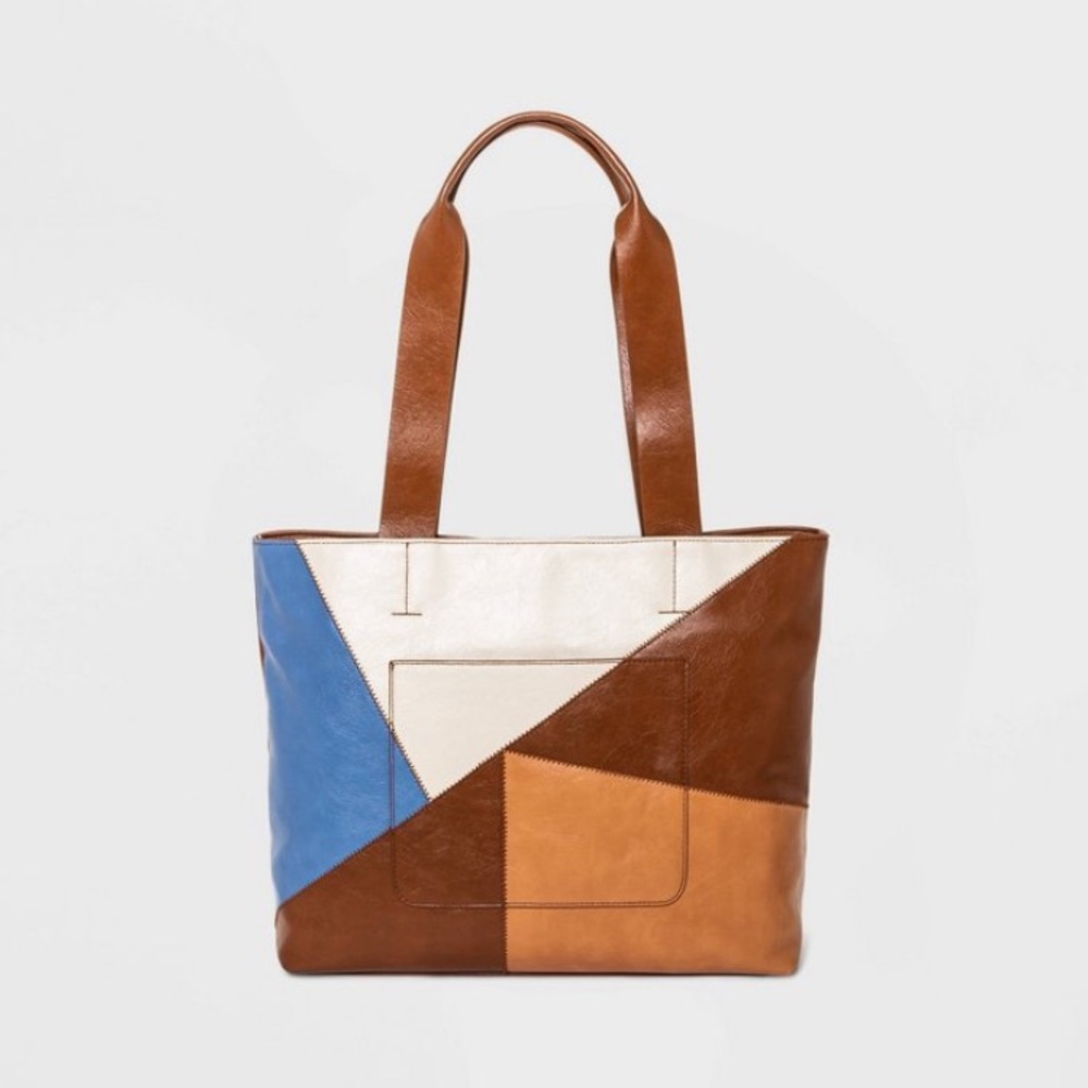 Patchwork faux leather purse